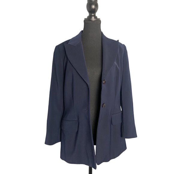 Vintage 90s Womens Classic Navy Blazer Size 4 - Picture 3 of 9